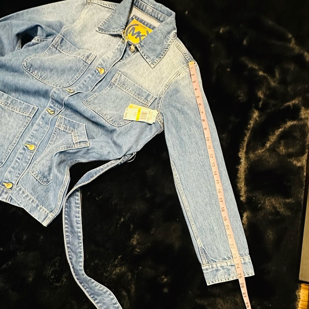 Michael Kors Denim Utility Jacket w/ Belt – Size M – New With Tags - Picture 5 of 10